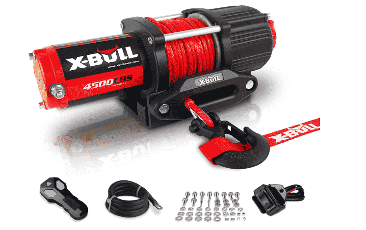 6- X-BULL 12V 4500LBS Synthetic Rope Electric Winch